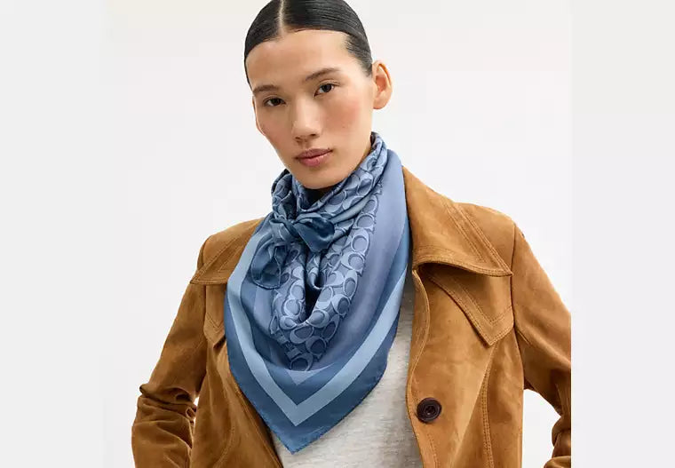 Horse And Carriage Bag Strap Print Silk Square Scarf