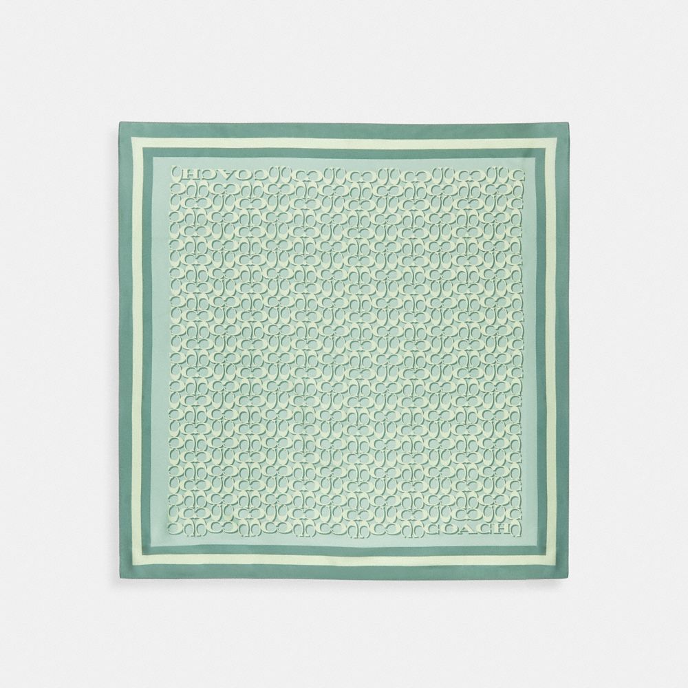 Iconic Motifs Print Silk Square Scarf