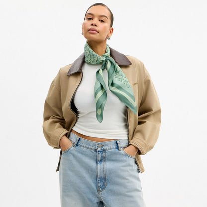 Iconic Motifs Print Silk Square Scarf