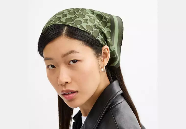 Horse And Carriage Bag Strap Print Silk Square Scarf