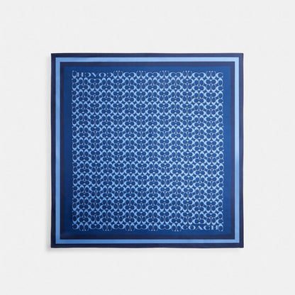 Iconic Motifs Print Silk Square Scarf