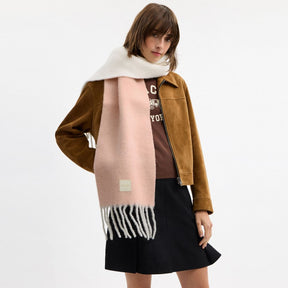 Colorblock Muffler With Rubber Patch