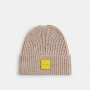 Colorblock Beanie With Rubber Patch