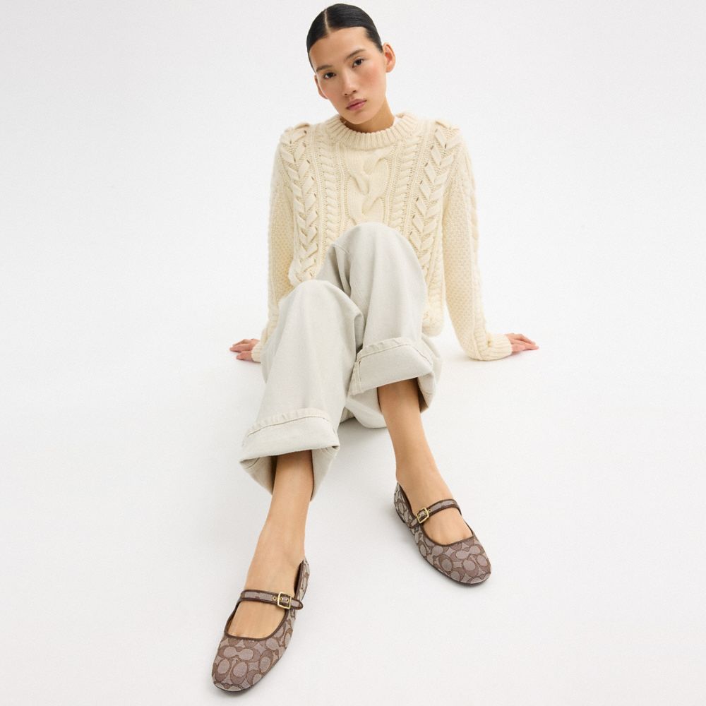 C Rivet Mary Jane In Signature Jacquard