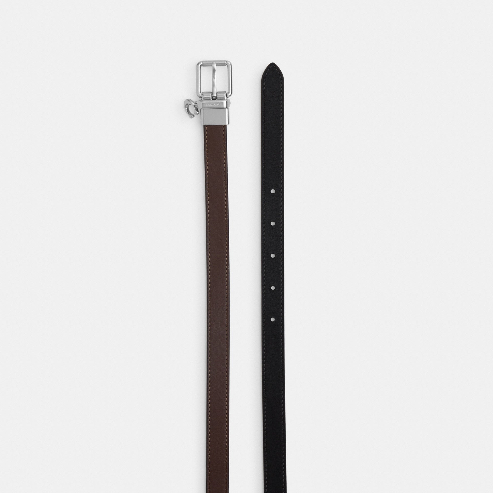 Roller Buckle Cut-To-Size Reversible Belt With Charm, 18 Mm