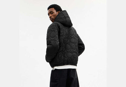 Quilted Signature Puffer Jacket In Recycled Polyester