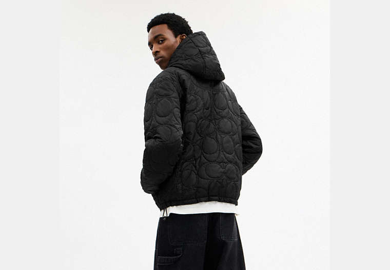 Quilted Signature Puffer Jacket In Recycled Polyester