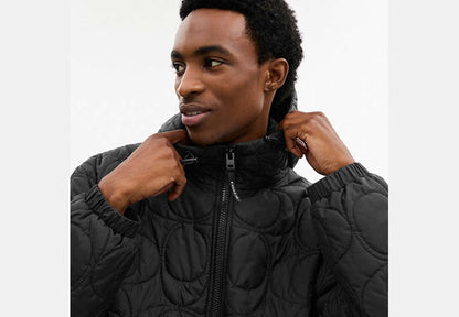 Quilted Signature Puffer Jacket In Recycled Polyester