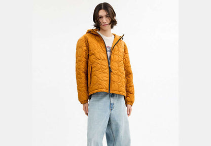 Quilted Signature Puffer Jacket In Recycled Polyester