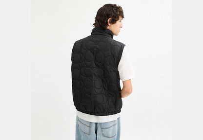 Quilted Signature Puffer Vest In Recycled Polyester
