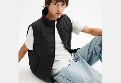 Quilted Signature Puffer Vest In Recycled Polyester