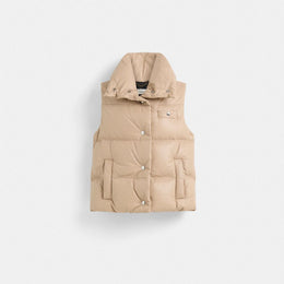 Restored Leather Puffer Vest