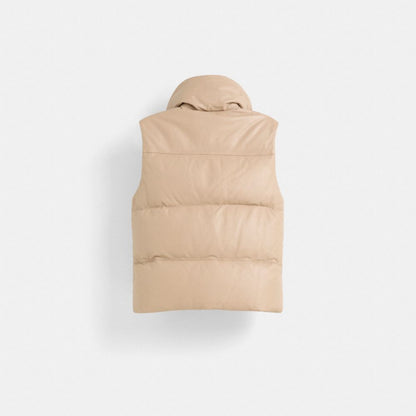 Restored Leather Puffer Vest