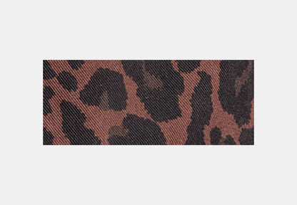 Leopard Print Denim Short Sleeve Top