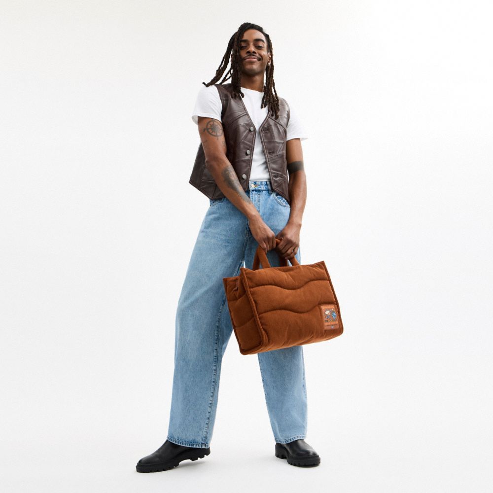 Coachtopia Loop Tote With Wavy Quilting In Corduroy