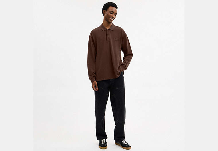 Horse And Carriage Long Sleeve Polo