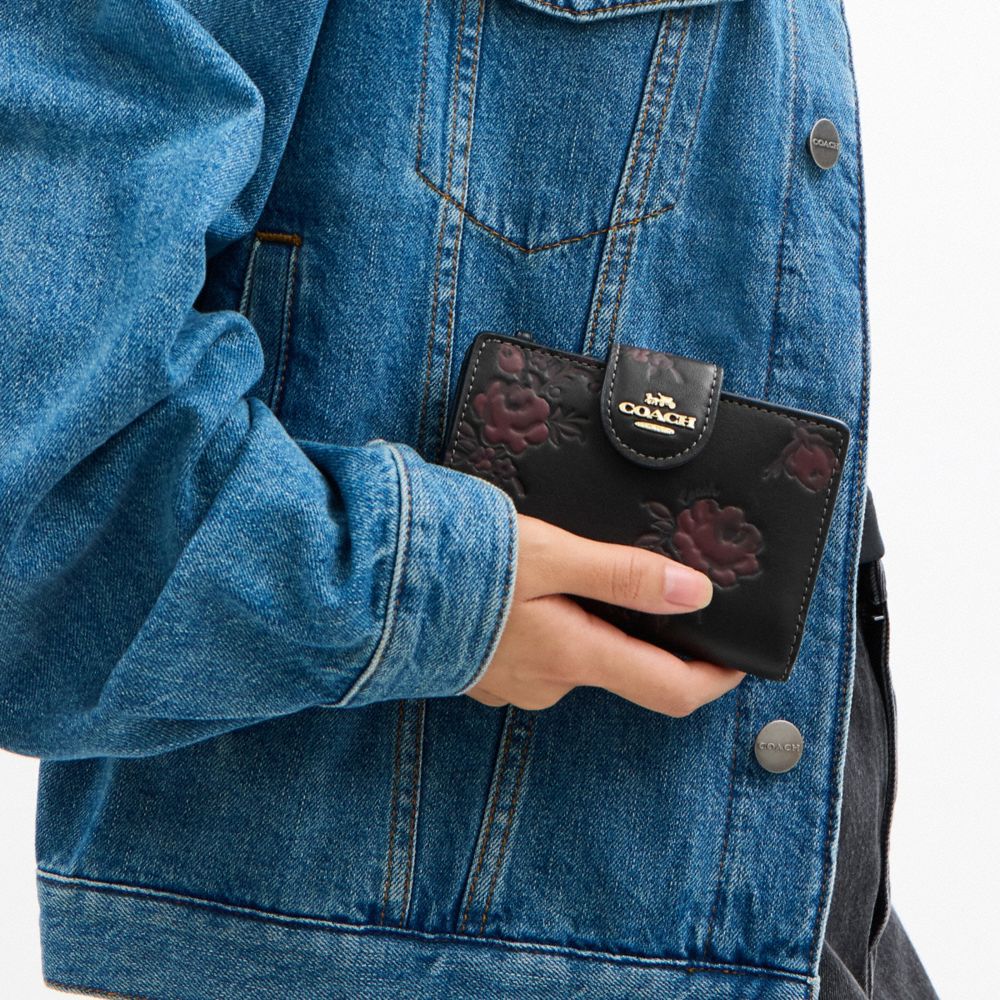 Medium Corner Zip Wallet With Floral Print