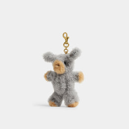 Fuzzy Bag Charm In Shearling