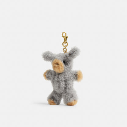 Fuzzy Bag Charm In Shearling