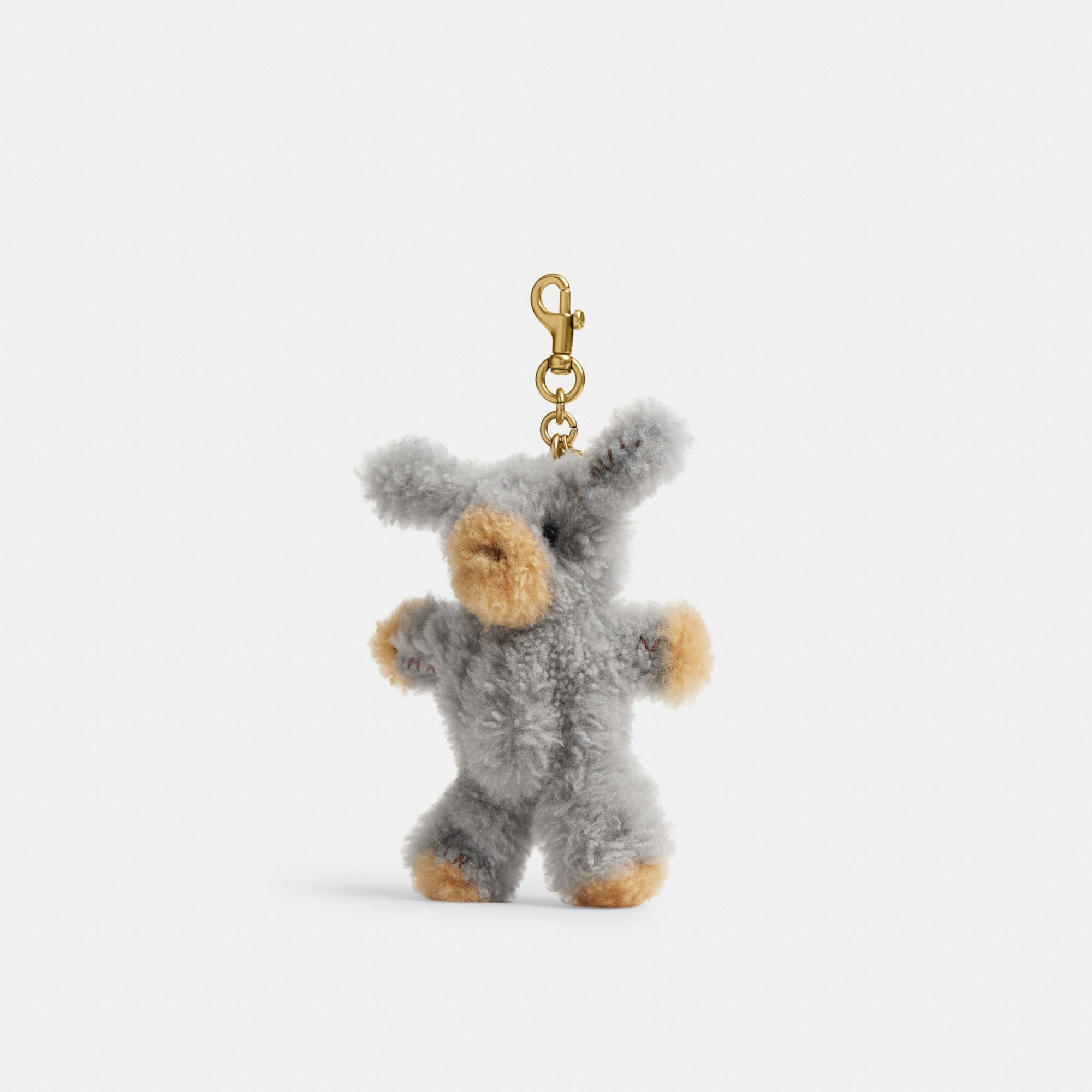 Fuzzy Bag Charm In Shearling
