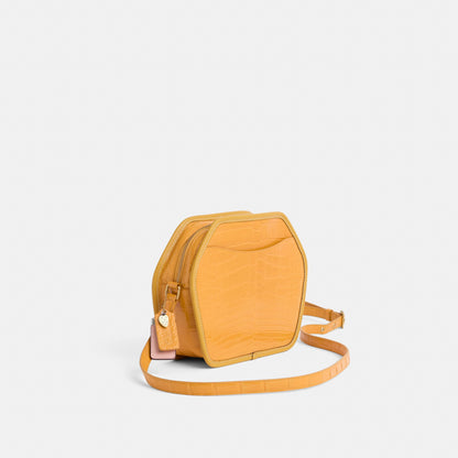 Reloved Zip Geometric Pouch In Alligator