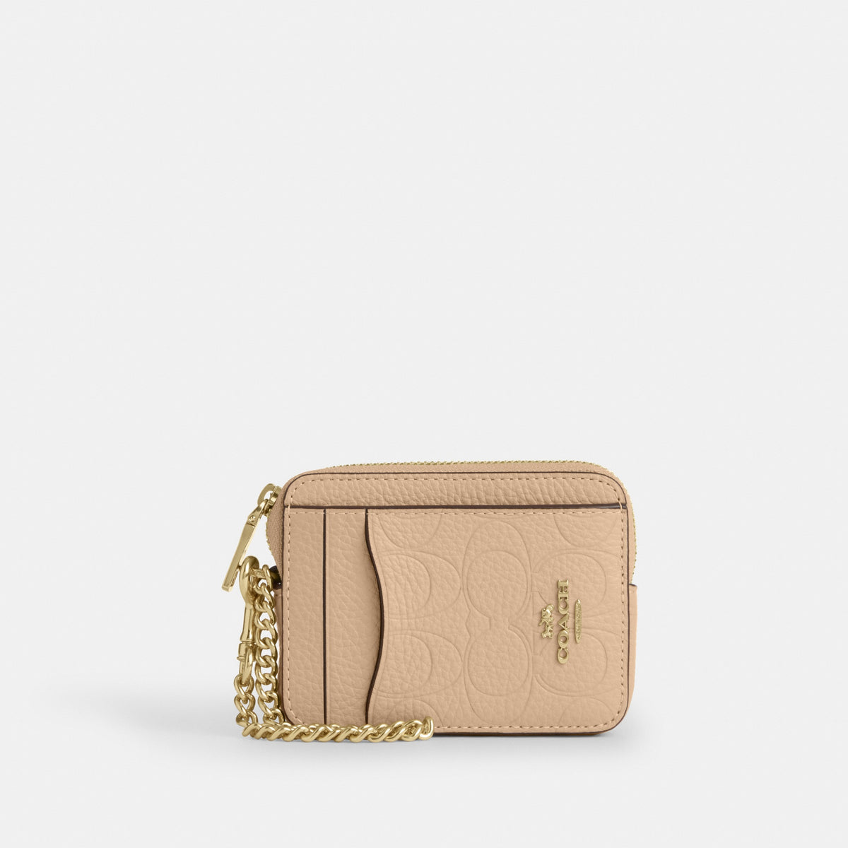 Zip Card Case In Signature Leather