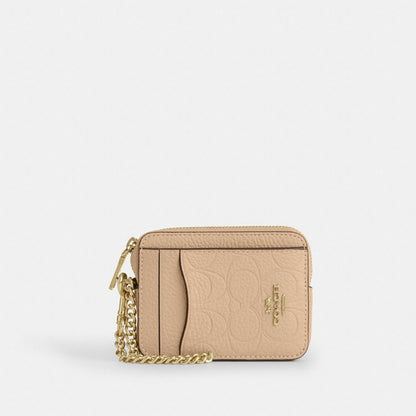 Zip Card Case In Signature Denim