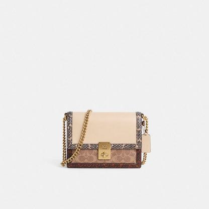 Restored Hutton Shoulder Bag In Signature Canvas With Snakeskin Detail