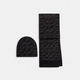 Signature Metallic Beanie And Muffler Gift Set