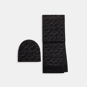 Signature Metallic Beanie And Muffler Gift Set