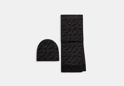 Signature Metallic Beanie And Muffler Gift Set