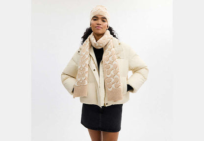 Signature Metallic Beanie And Muffler Gift Set