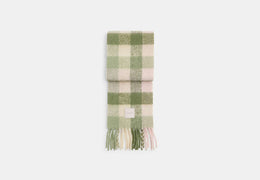 Oversized Plaid Muffler With Rubber Patch