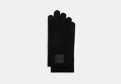 Knit Tech Gloves With Rubber Patch