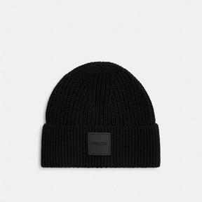 Knit Beanie With Rubber Patch