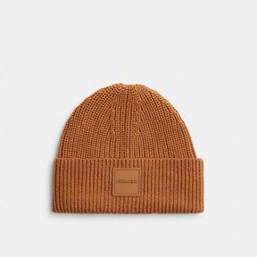 Knit Beanie With Rubber Patch