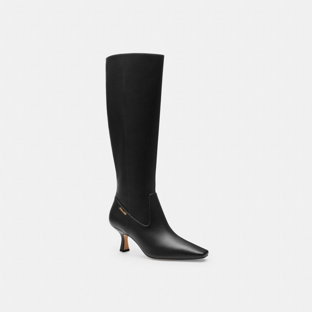 Extended Calf Kitten Heel Tall Boot