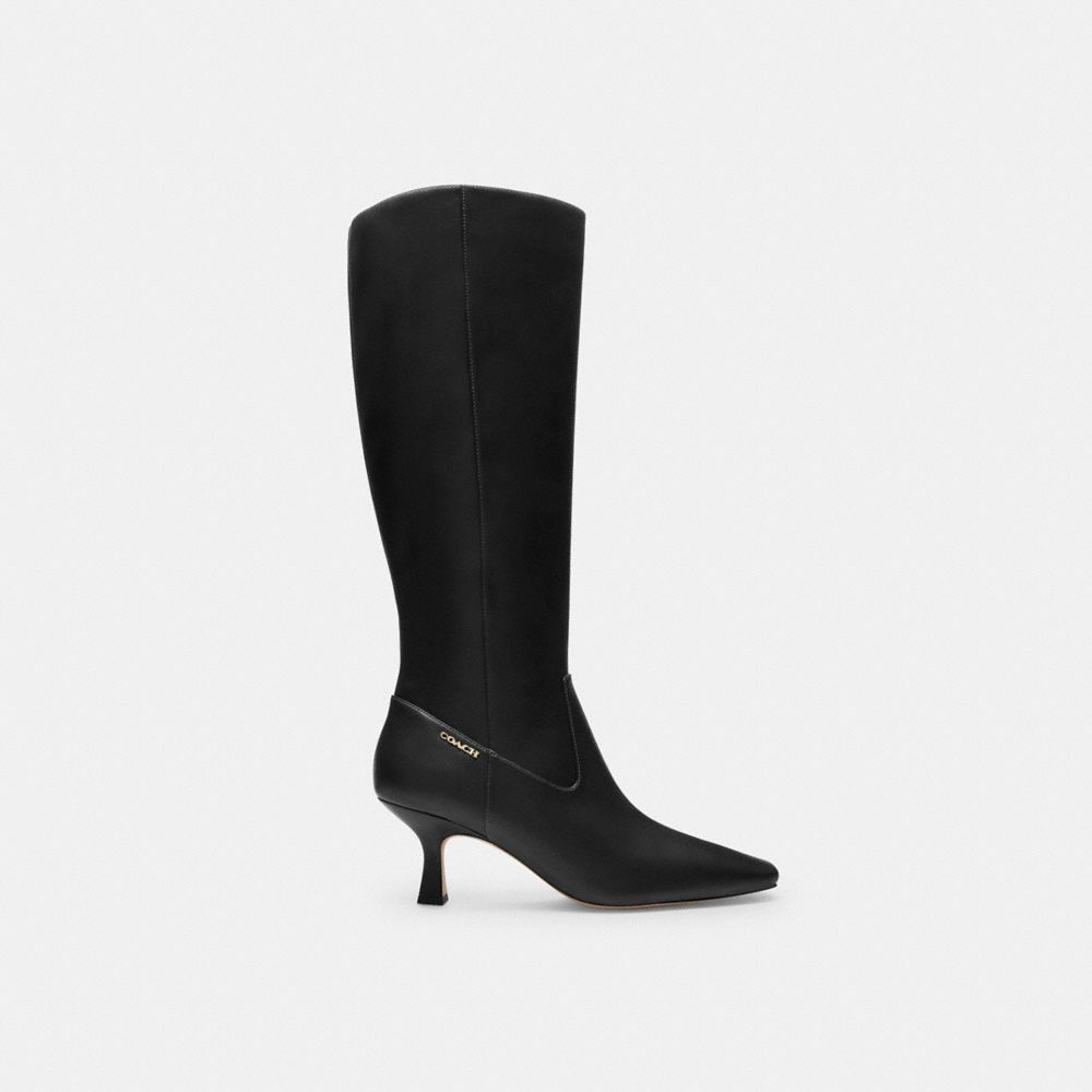 Extended Calf Kitten Heel Tall Boot