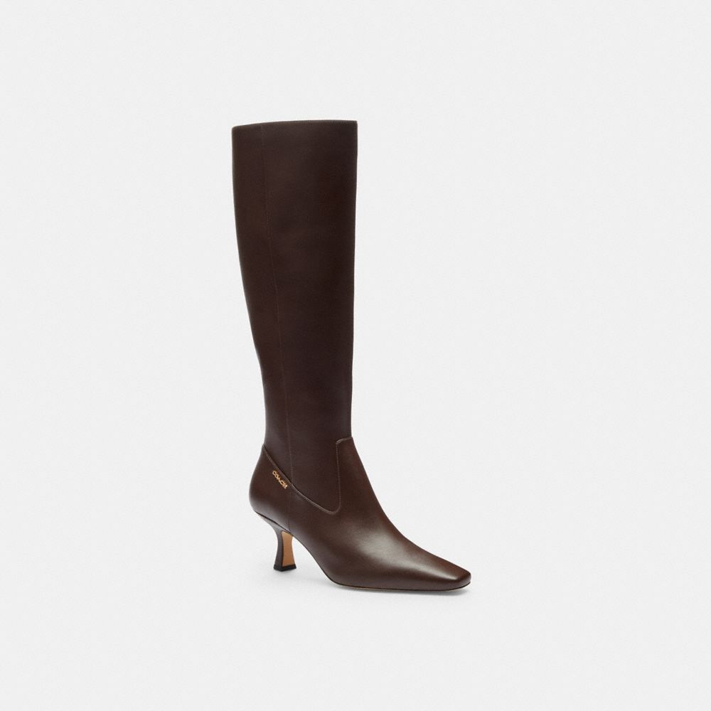Extended Calf Kitten Heel Tall Boot