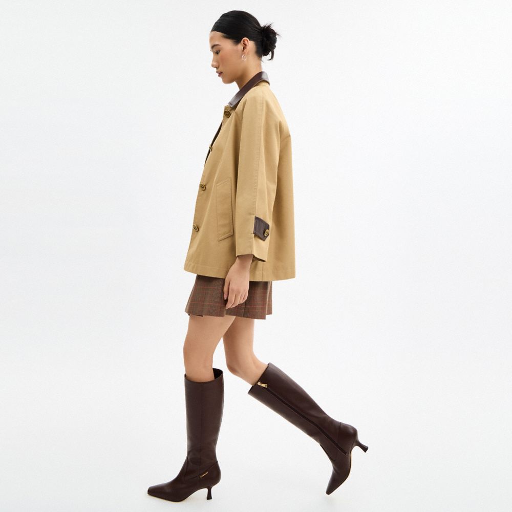 Extended Calf Kitten Heel Tall Boot