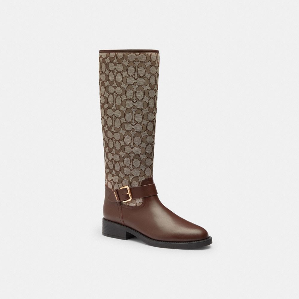 Extended Calf Riding Boot In Signature Jacquard