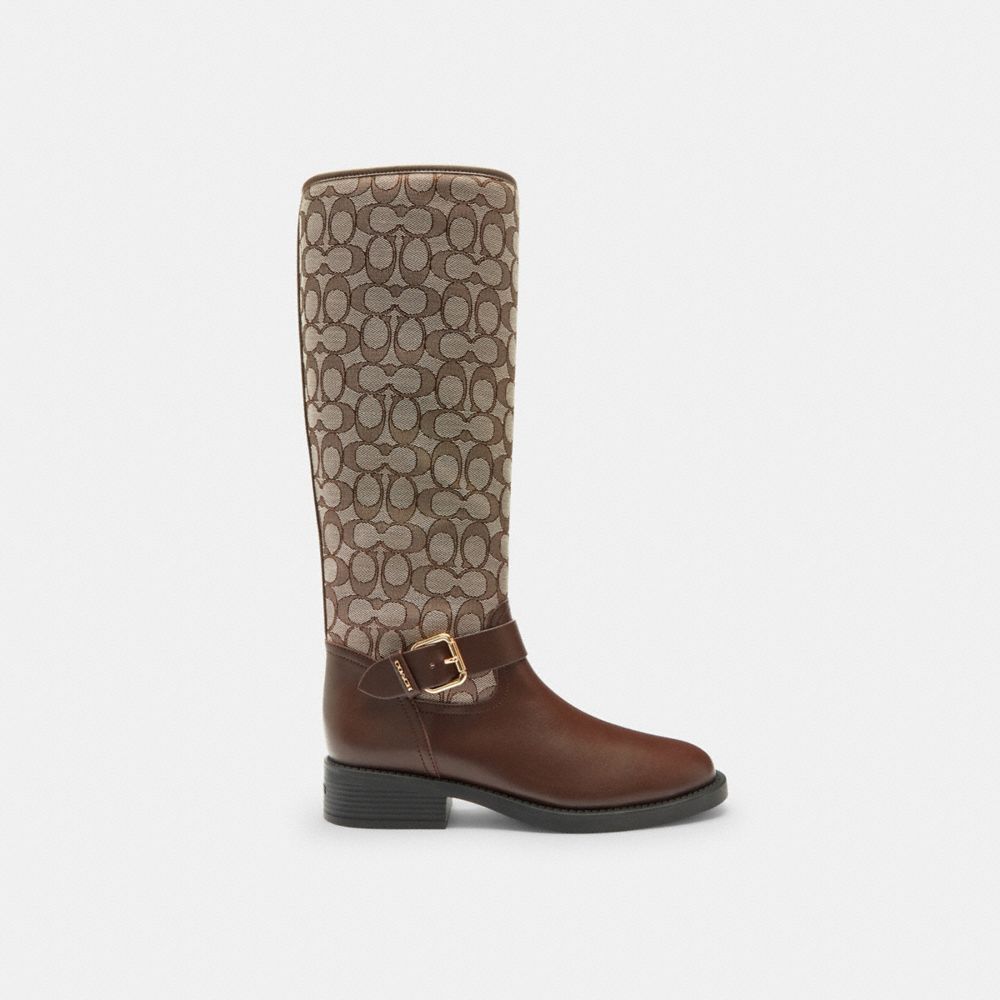 Extended Calf Riding Boot In Signature Jacquard