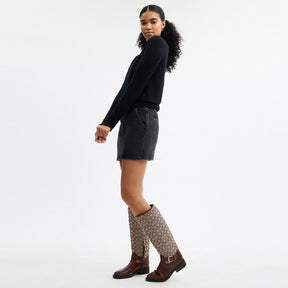 Extended Calf Riding Boot In Signature Jacquard