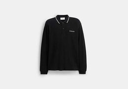 Signature Trim Long Sleeve Polo In Regenerative Cotton