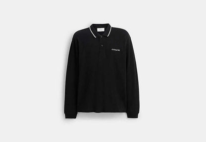 Signature Trim Long Sleeve Polo In Regenerative Cotton