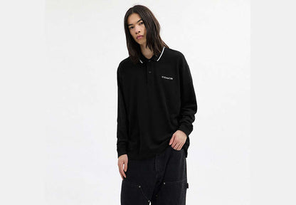 Signature Trim Long Sleeve Polo In Regenerative Cotton