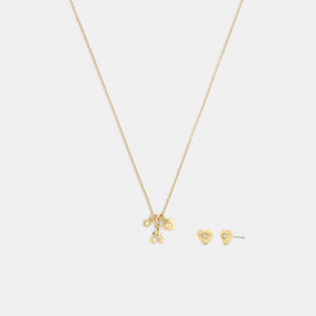 Cherry And Heart Earrings And Necklace Set