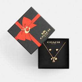 Cherry And Heart Earrings And Necklace Set