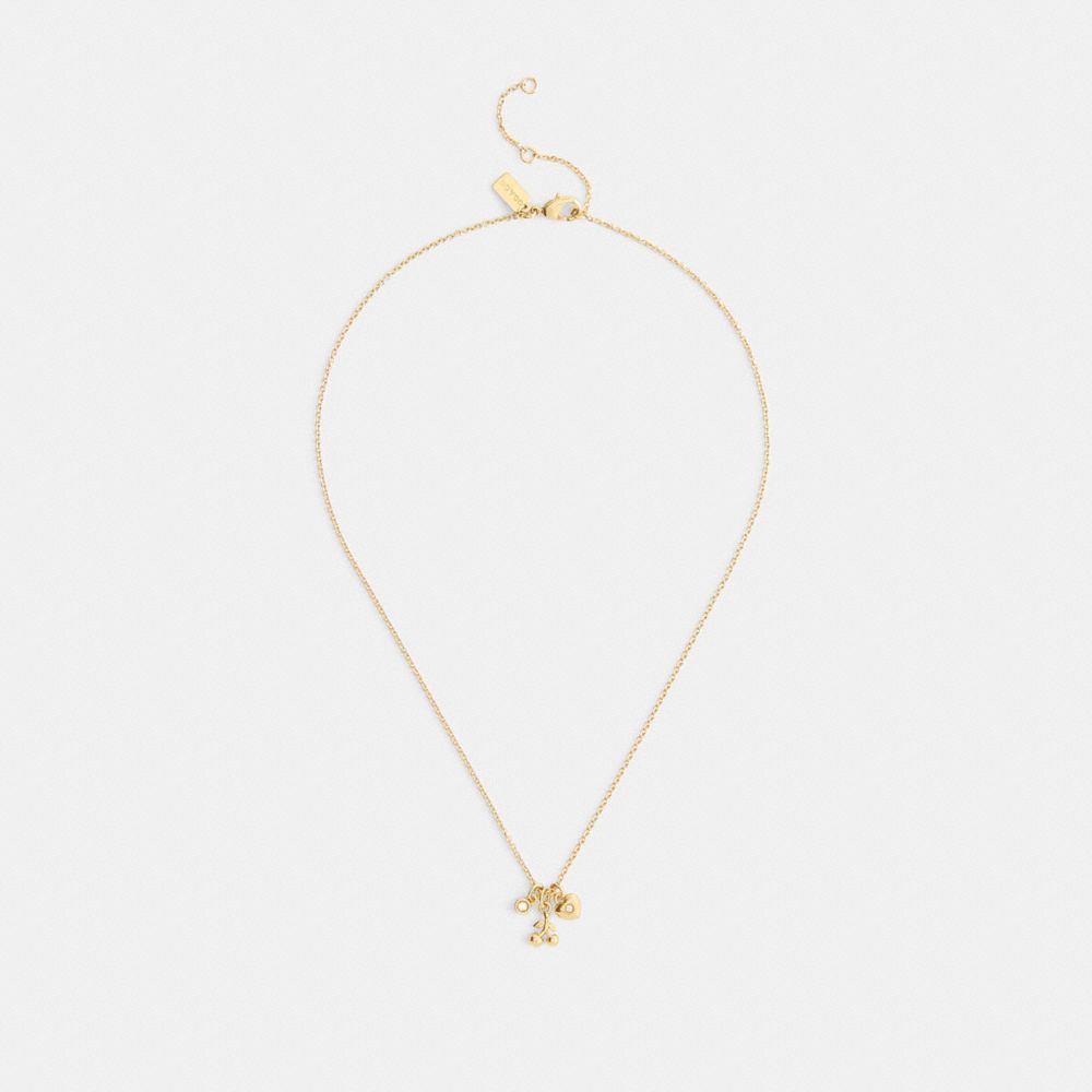 Cherry And Heart Earrings And Necklace Set