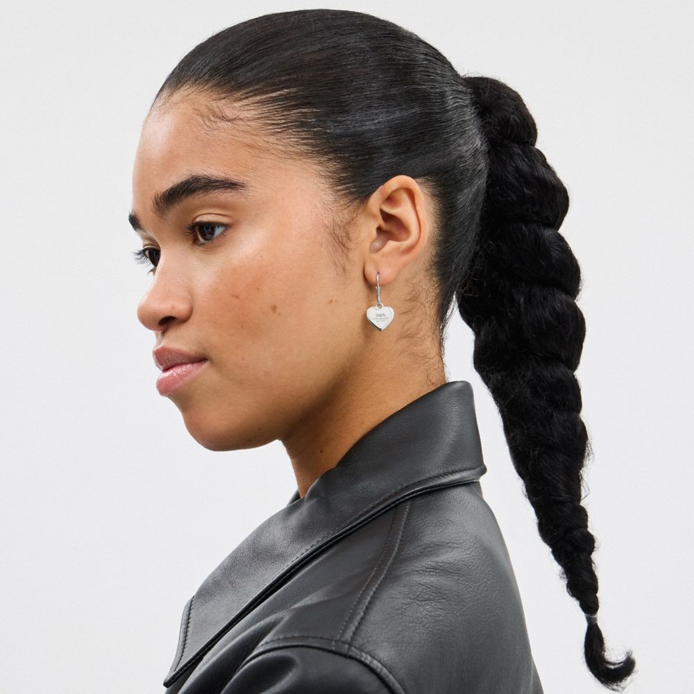 Coach Heart Drop Earrings